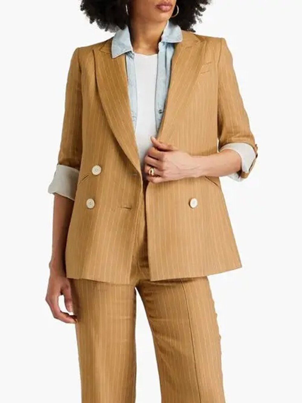 Veronica Beard Parineti Pinstriped Linen Blend Blazer NWT Size 4
